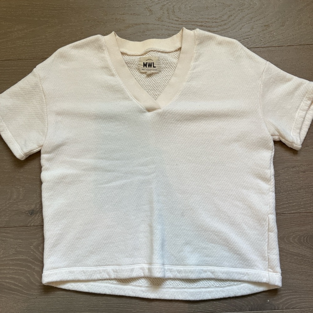 Cream Madewell v-neck sweatshirt shirt